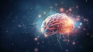 Brain with electricity coming off of it, quantum thinking, quantum leaping