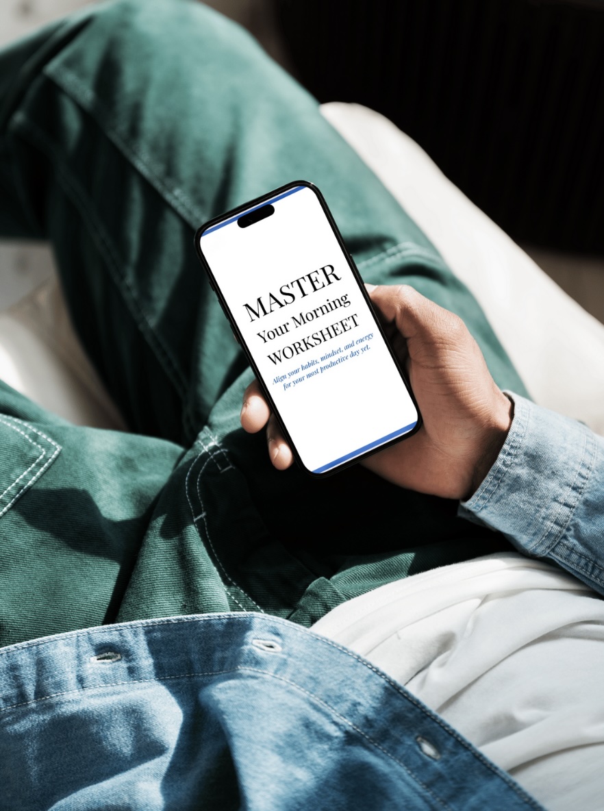 master your morning worksheet phone mockup